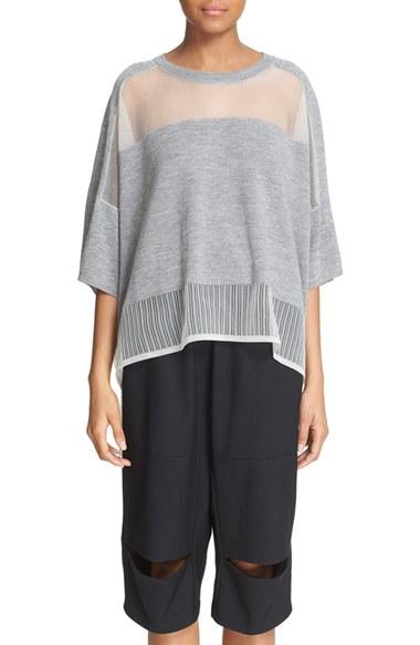 Women's Public School Oversize Mesh Panel Tee