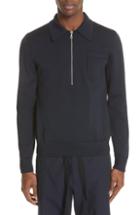 Men's Dries Van Noten Nastra Half-zip Sweater - Blue