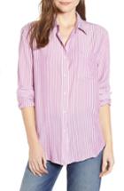Women's 7 For All Mankind Stripe Tie Front Shirt - Red