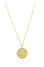 Women's David Yurman 'cable Collectibles' Initial Pendant With Diamonds In Gold On Chain