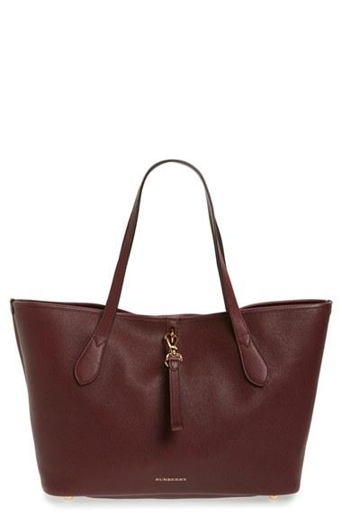 Burberry 'medium Honeybrook' Leather Tote - Red
