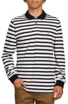 Men's Volcom Gon James Stripe Long Sleeve Polo - White