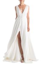 Women's Joanna August Joplin Slit Front A-line Wedding Dress