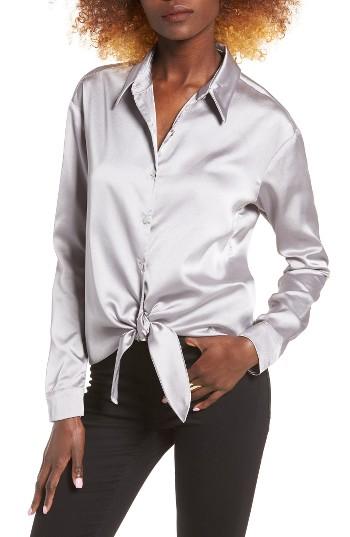 Women's Leith Satin Tie Front Blouse
