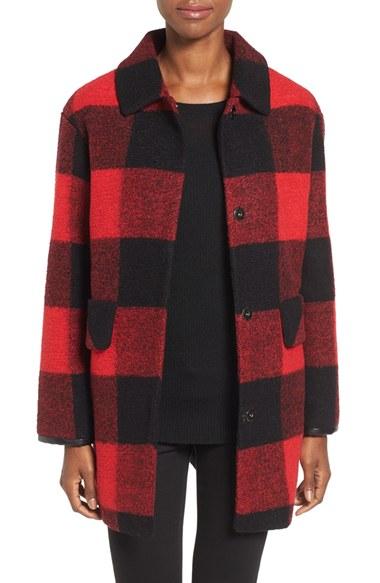Women's Pendleton Paul Bunyan Plaid Wool Blend Barn Coat