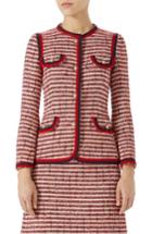 Women's Gucci Stripe Tweed Jacket Us / 38 It - Red