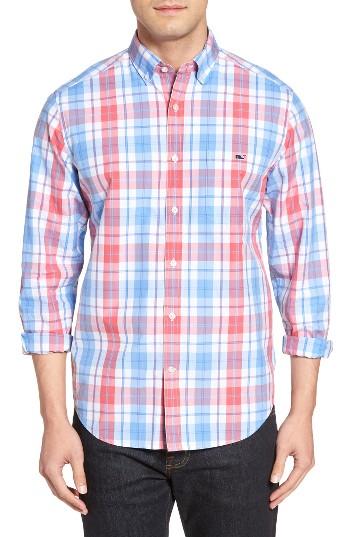 Men's Vineyard Vines Pleasant Valley Slim Fit Plaid Sport Shirt - Red