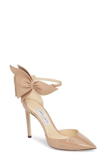 Women's Jimmy Choo Kelley Bow Pointy Toe Pump Us / 35eu - Pink