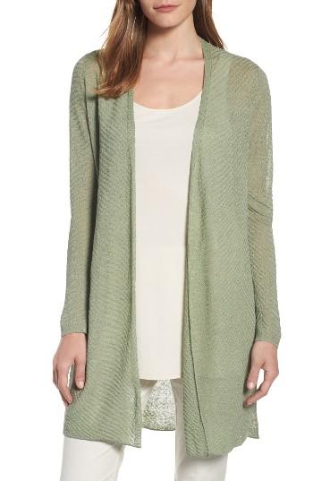 Women's Eileen Fisher Hemp Blend Long Cardigan - Green