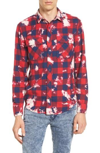 Men's The Rail Bleach Plaid Shirt - Red