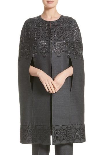 Women's St. John Collection Embellished Shavari Jacquard Cape