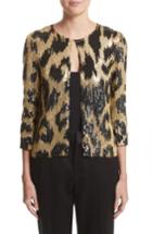 Women's Naeem Khan Cheetah Print Sequin Jacket - Metallic