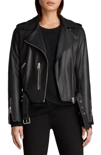 Women's Allsaints Balfern Leather Biker Jacket - Black
