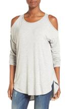 Women's Bobeau Cold Shoulder High/low Top - Grey