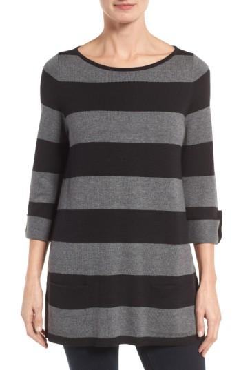Petite Women's Caslon Knit Tunic, Size P - Grey