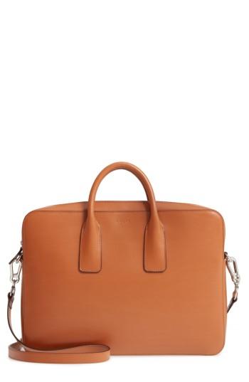 Lodis Cadee Leather Convertible Laptop Crossbody Bag - Brown