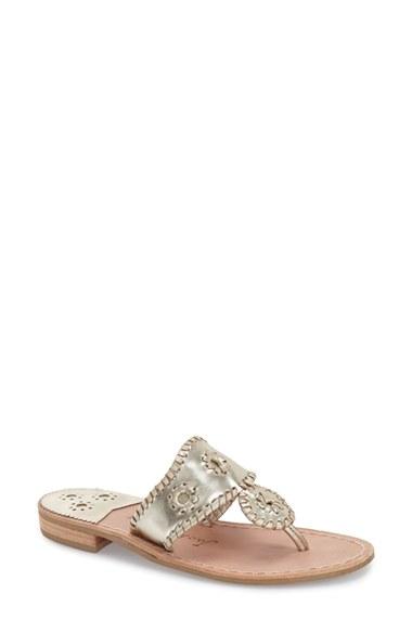 Women's Jack Rogers Whipstitched Flip Flop .5 N - Metallic