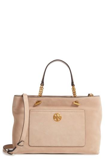 Tory Burch Chelsea Suede Satchel - Beige