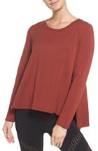 Women's Beyond Yoga Come Together Split Hem Pullover - Red