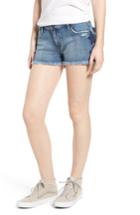 Women's Sts Blue Fray Hem Star Print Denim Shorts - Blue