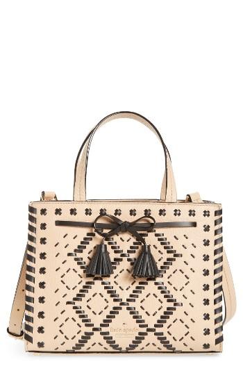 Kate Spade New York Woven Small Hayes Street - Isobel Leather Satchel -