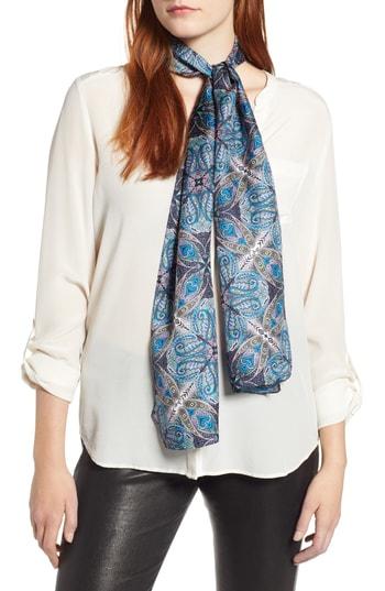 Women's Echo Jaipur Paisley Silk Scarf, Size - Blue