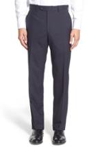 Men's Jb Britches Flat Front Check Wool Trousers
