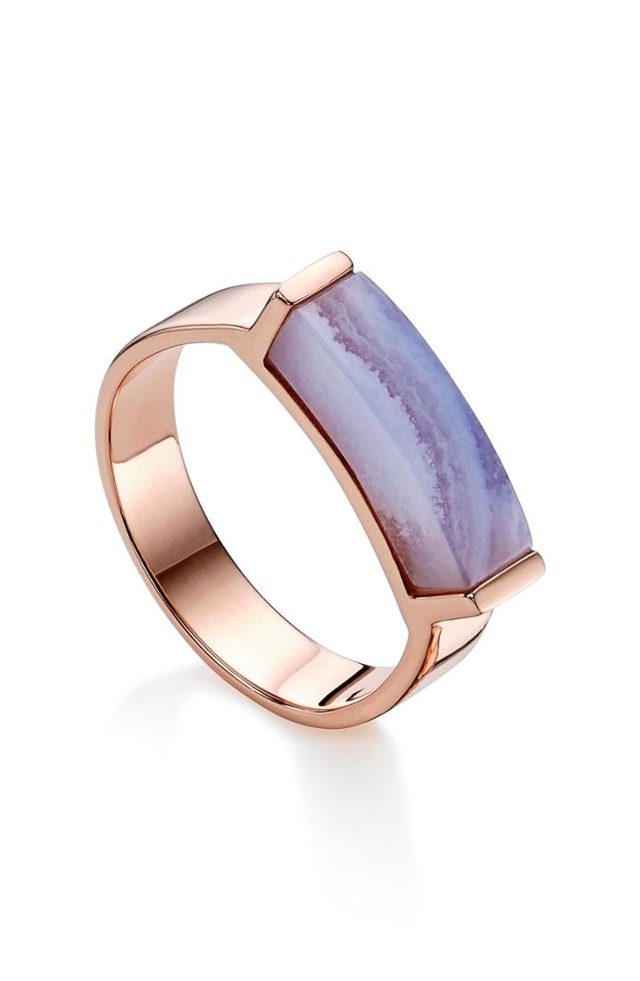 Women's Monica Vinader Engravable Linear Stone Ring
