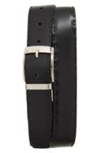 Men's Canali Reversible Hand Sewn Leather Belt - Black