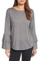 Women's Bobeau Double Ruffle Sleeve Top