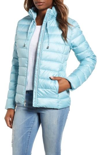 Women's Via Spiga Packable Down Coat - Blue