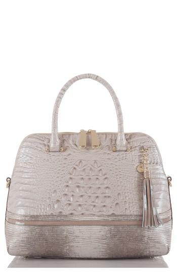 Brahmin Sydney Embossed Leather Satchel - Grey