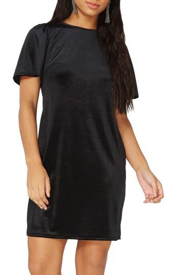 Women's Dorothy Perkins Velvet Shift Dress Us / 8 Uk - Black