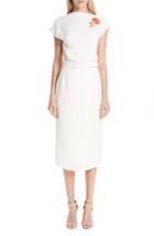 Women's Oscar De La Renta Cutout Hem A-line Dress - Blue