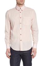 Men's Naked & Famous Summer Gauze Mini Stripe Shirt - Red