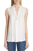 Women's St. John Collection Double Silk Georgette Shell, Size - White