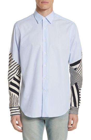 Men's Loewe Patchwork Sleeve Shirt Eu - White