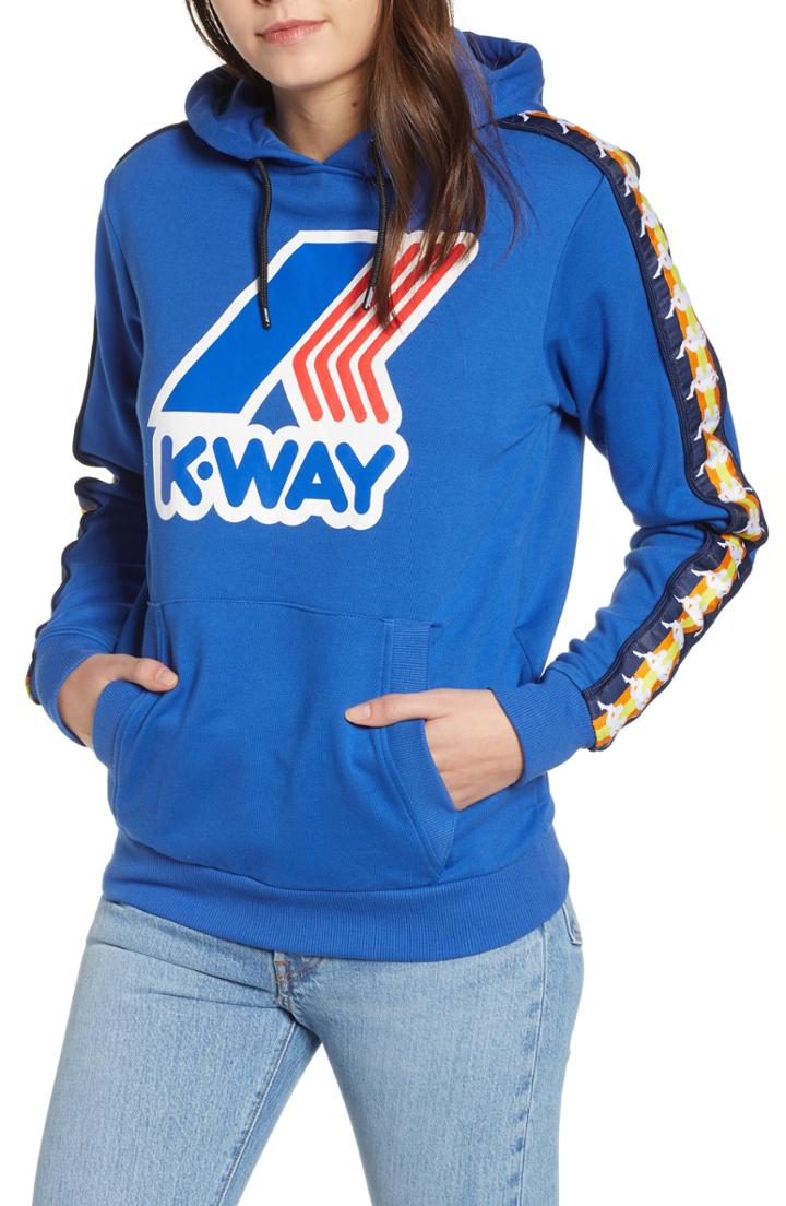 Women's K-way X Kappa Le Vrai Bob Banda Hoodie - Blue