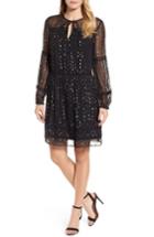 Women's Velvet By Graham & Spencer Split Neck Chiffon Dress - Metallic
