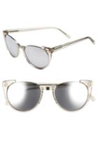 Women's Linda Farrow 54mm Cat Eye Sunglasses - Truffle White Gold