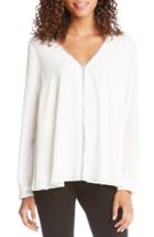 Women's Cinq A Sept Anatolia Ruched Silk Top, Size - Blue