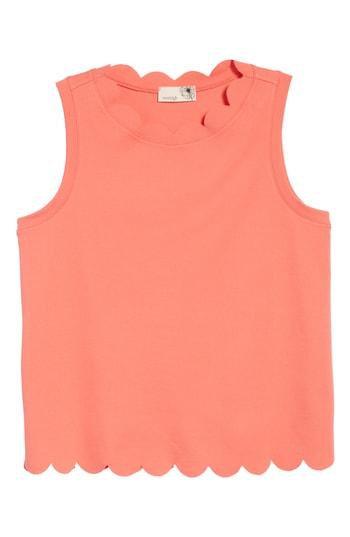 Women's Everleigh Scallop Edge Sleeveless Top, Size - Coral