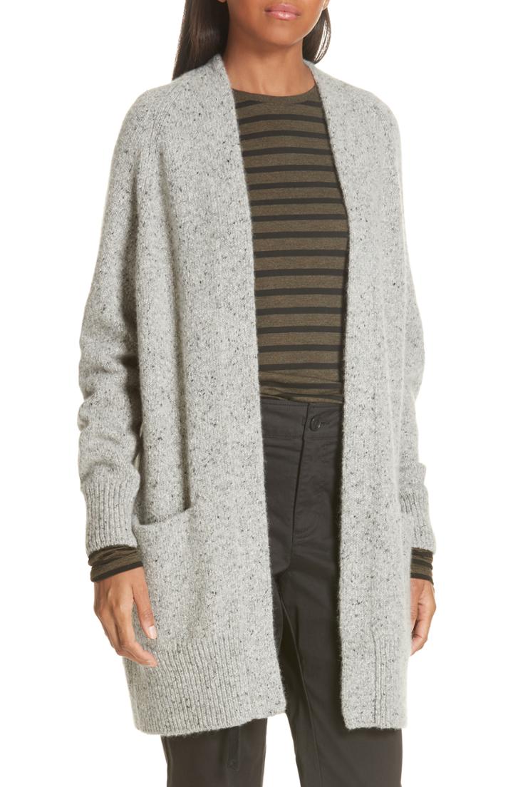 Women's Vince Cashmere Raglan Sleeve Open Front Cardigan - Grey
