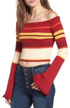 Women's Somedays Lovin Even Closer Off The Shoulder Crop Sweater - Red