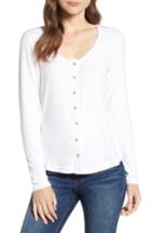 Women's Socialite Button Front Top - White