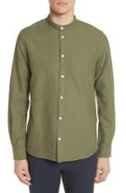 Men's Norse Projects Hans Oxford Ripstop Band Collar Shirt - Green