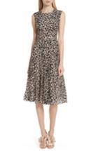 Women's N Degree21 Leopard Print Silk Dress Us / 38 It - Beige