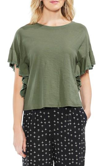 Women's Vince Camuto Ruffle Sleeve Tee, Size - Green