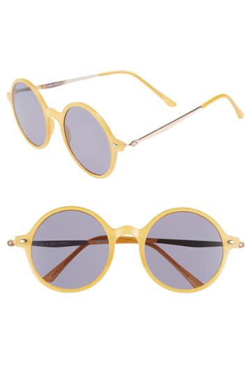 Women's Glance Eyewear 48mm Round Mixed Media Sunglasses -