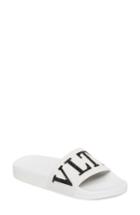 Women's Valentino Crystal Logo Slide Sandal Us / 39eu - White